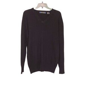 Architect 100% Lambswool Long Sleeve V-Neck Black Sweater Men’s Size Medium